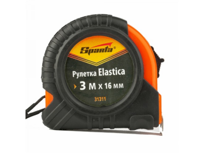 Рулетка Elastica, 3 м х 16 мм, обрезиненный корпус// SPARTA от SPARTA Рулетка Elastica, 3 м х 16 мм, обрезиненный корпус// SPARTA